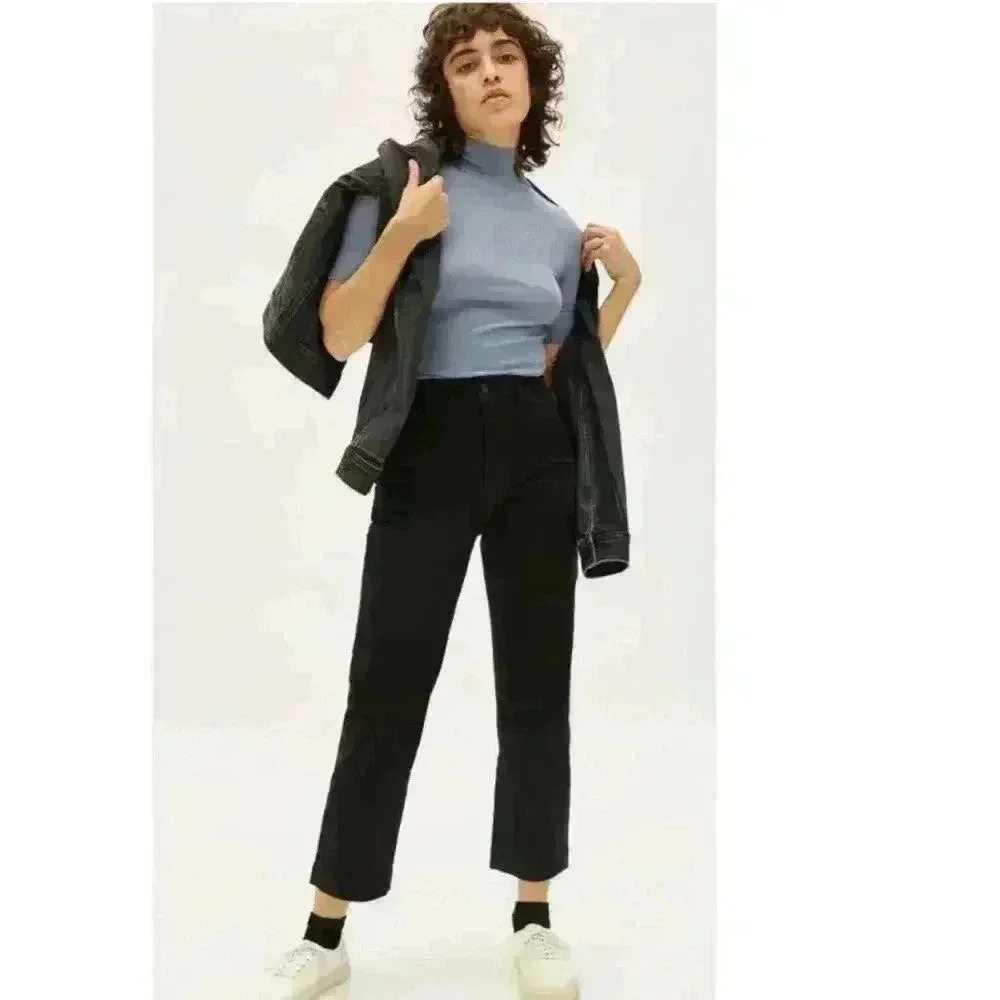 Everlane The Straight Leg Crop Jeans | Black | SZ 4